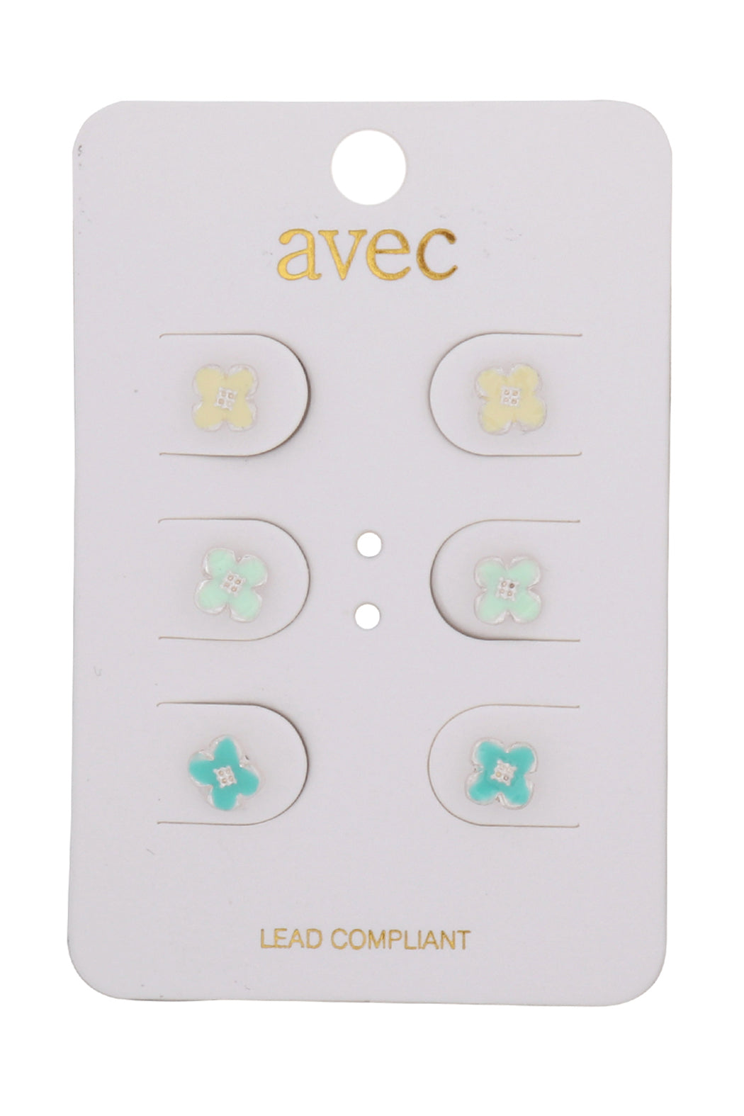 Three-Pair Set of Flower Stud Earrings