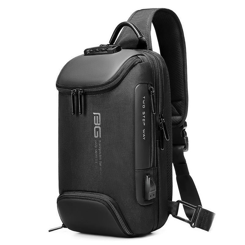Factory New Design Usb Men Fashion Travel Waterproof Portable Men Shoulder Crossbody Sling Bag