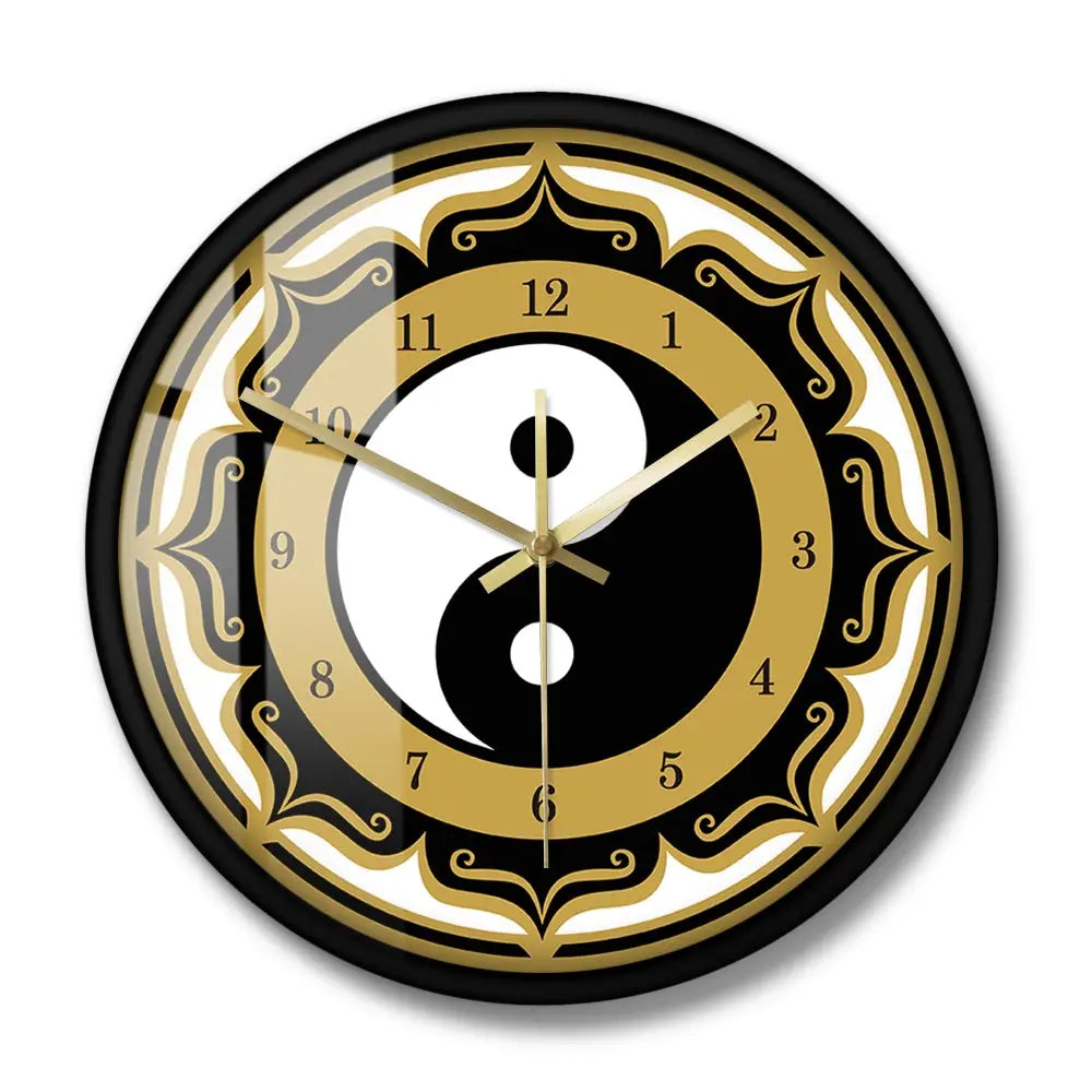 Yin Yang Symbol Modern Wall Clock Chinese Philosophy Taoist Amulet Wall Art Spirituality Home Decor Silent Movement Wall Clock