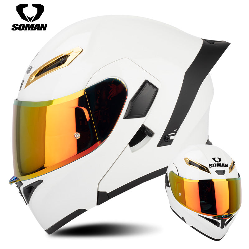 Dot Approved Double Sun Visor Flip Up Motorcycle Riding Helmets Open Face Motocross Racing Helmet Full Face Motorbike Helmet