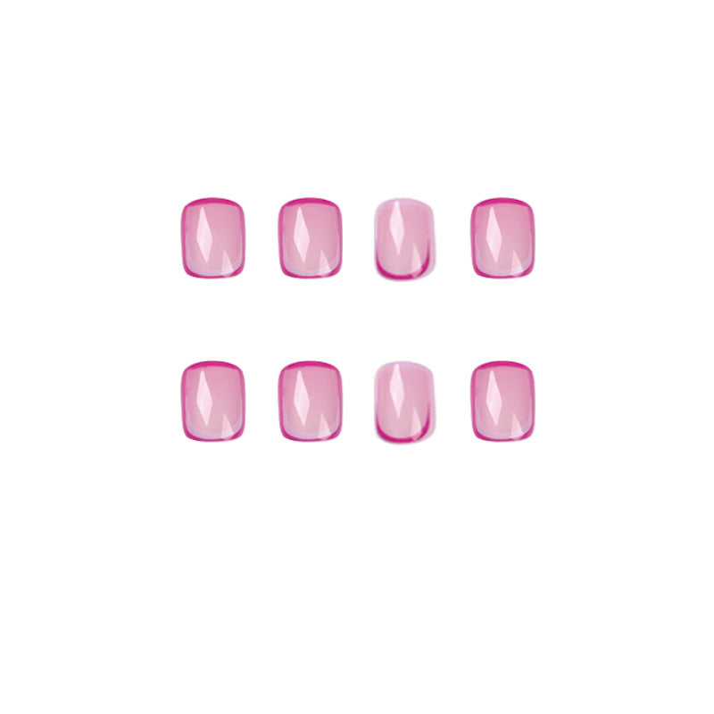 Dropshipping Pink Fake Nails Short Oval French Wholesale Press on Nail Artificial Fingernails
