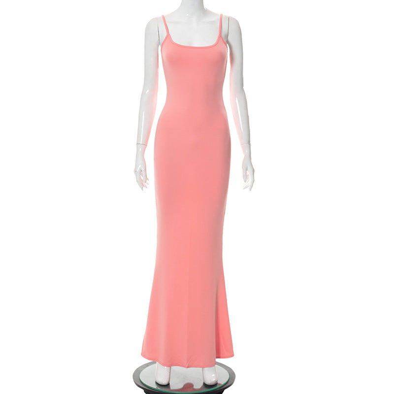 2022 Summer Skims Dresses Casual Slim Fit Sling Soft Lounge Tight Slim Bodycon Long Maxi Slip Dress