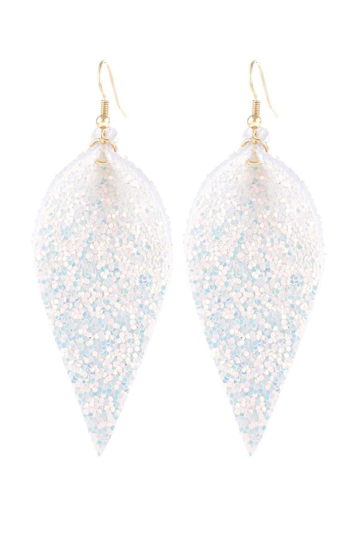 Pinched Sequin Leather Drop Earrings