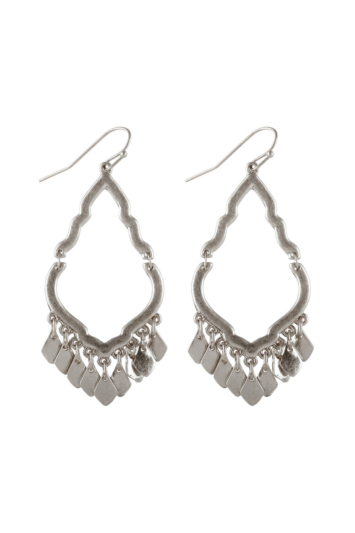 Pe3576 - Metal Open Cut Morracan Teardrop Earrings