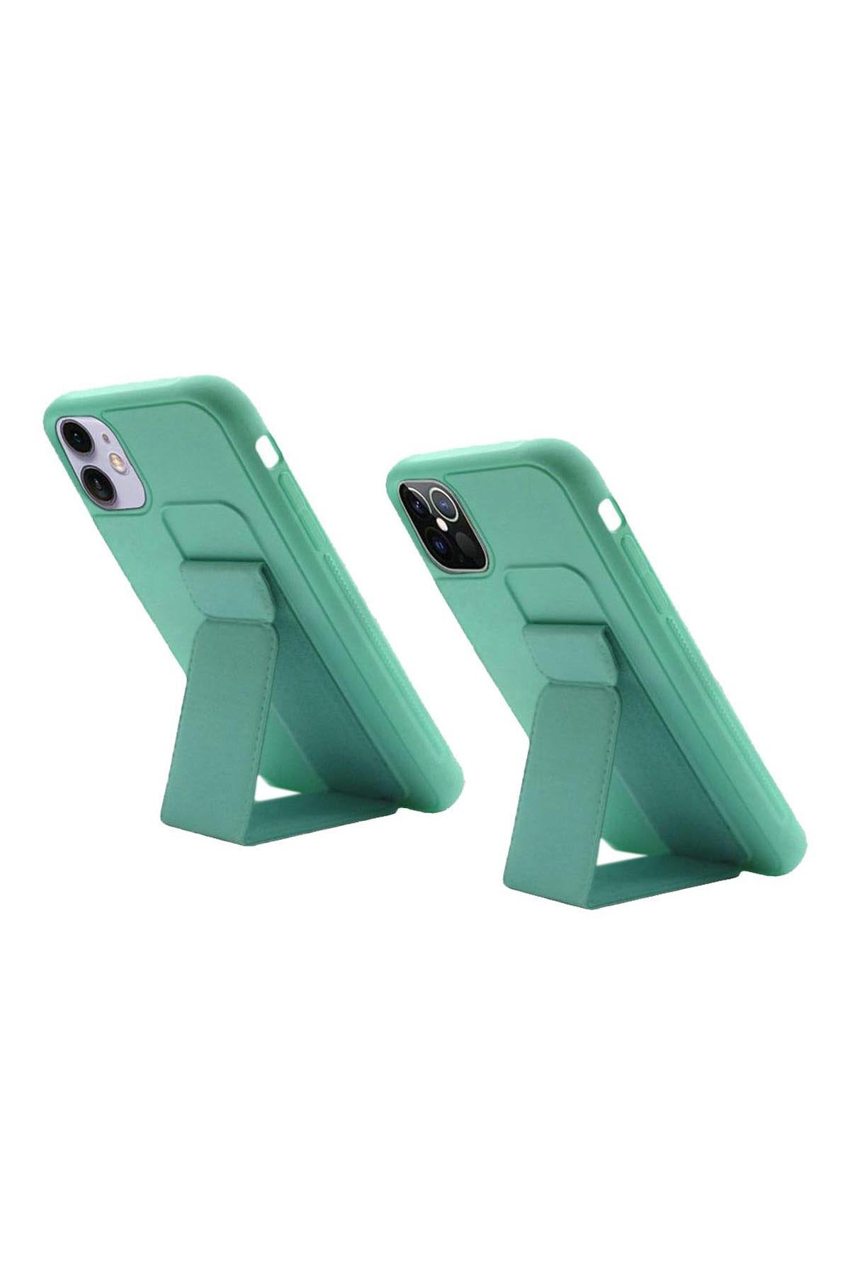 For iPHONE 12/Pro (6.1 ONLY) FOLDABLE MAGNETIC KICKSTAND VEGAN CASE COVER