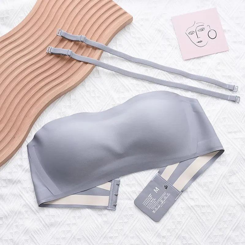 Women Tube Strapless Bra Chest Wrap Bandeau Seamless Breathable Underwear Tops Non Slip Invisible Bralette Push Up Women's Bra