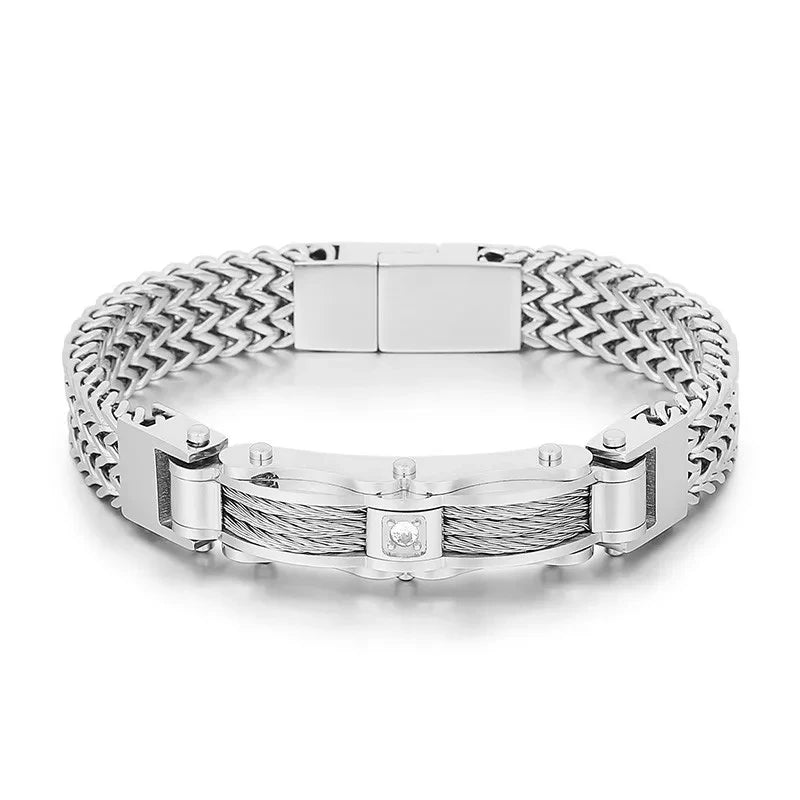 Luxury Gold Color Stainless Steel Link Chain Mesh Bracelets for Men Spulseiras Masculina Metal Male Charm Jewelry Accessory