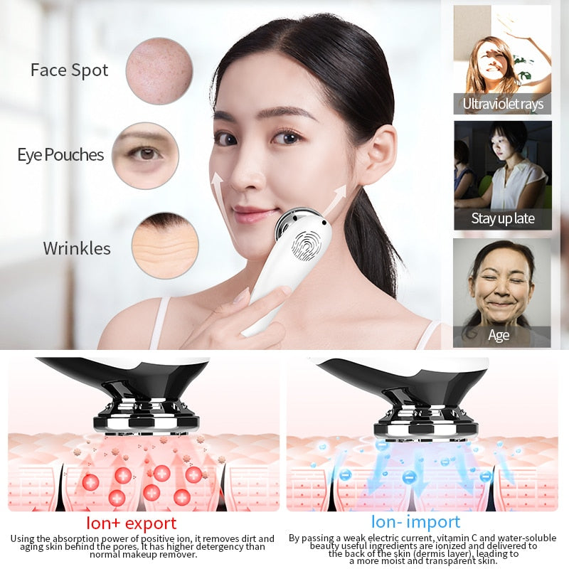 ANLAN EMS Facial Massager LED Light Face Lifting Skincare Wrinkle Removal Skin Tighten Hot Cool Compress Skin Care Beauty Device