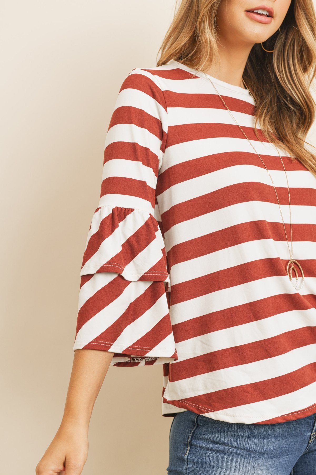 Double Ruffle Long Sleeve Top