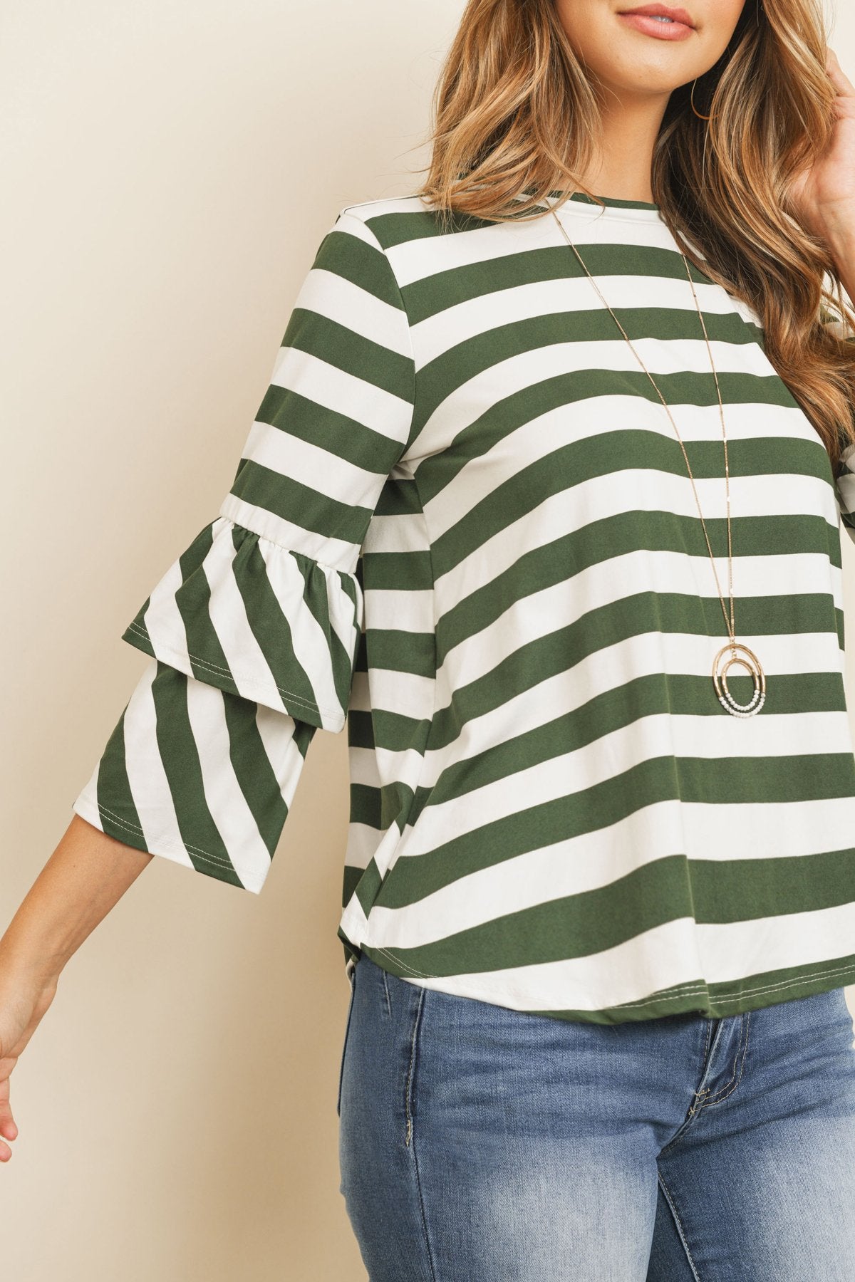 Double Ruffle Long Sleeve Top