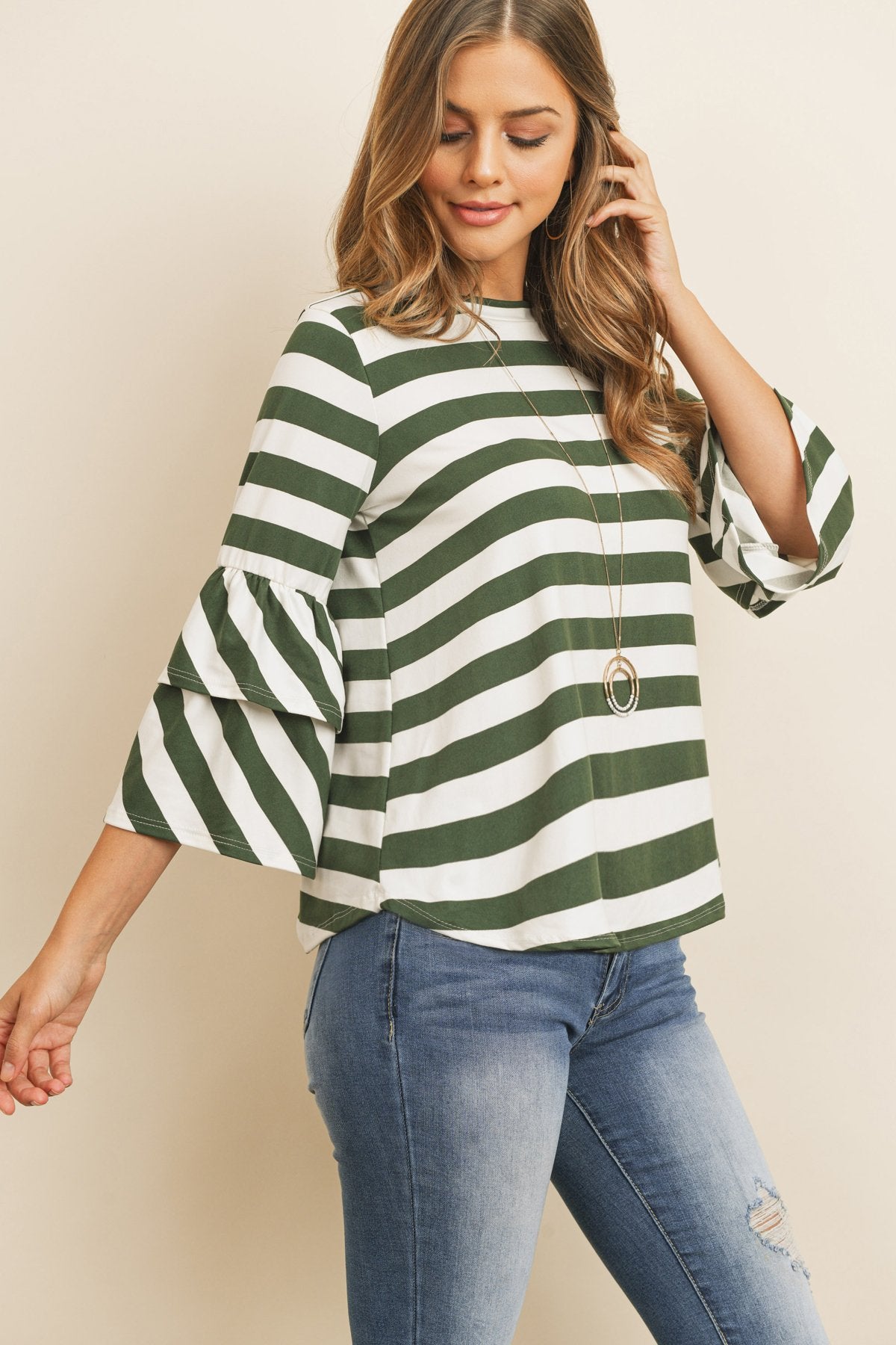 Double Ruffle Long Sleeve Top