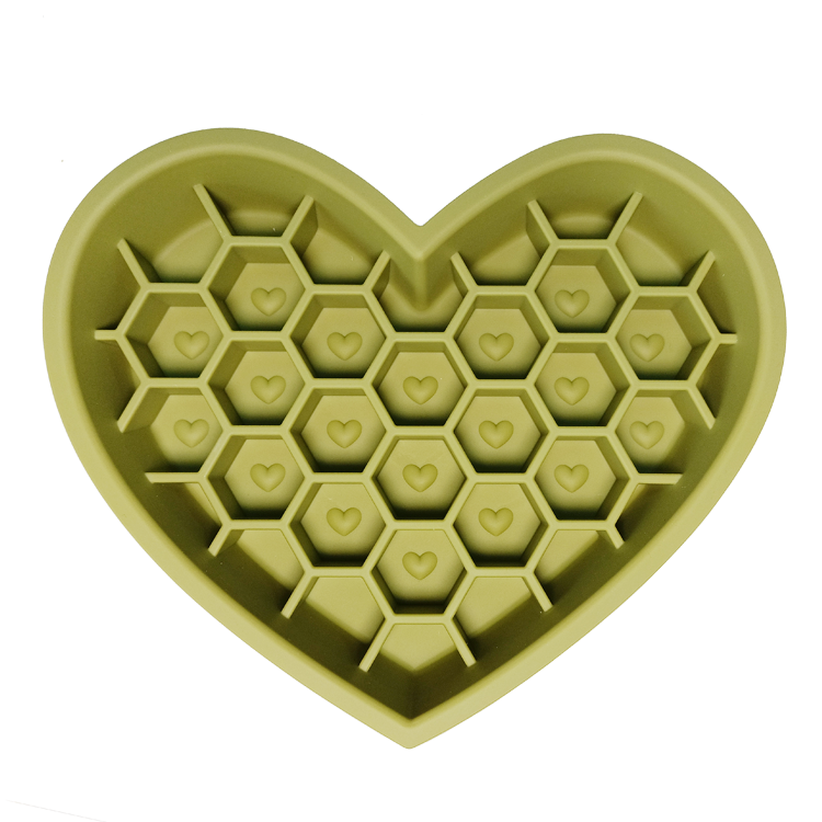 Pet Silicone Slow Feeder -Heart Shaped Dog Bowl