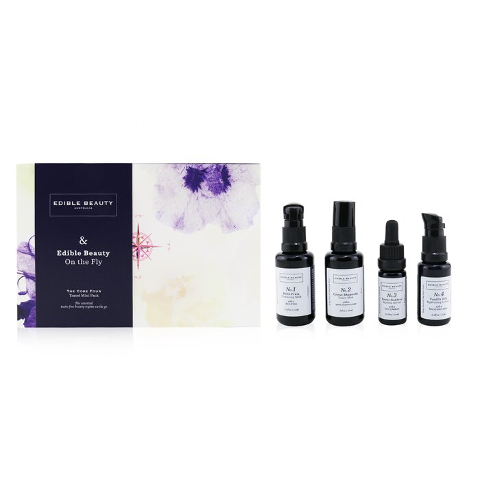 EDIBLE BEAUTY - & Edible Beauty on the Fly Travel Mini Kit: Cleansing Milk 15ml+ Toner Mist 30ml+ Ageless Serum 10ml+ Hydrating