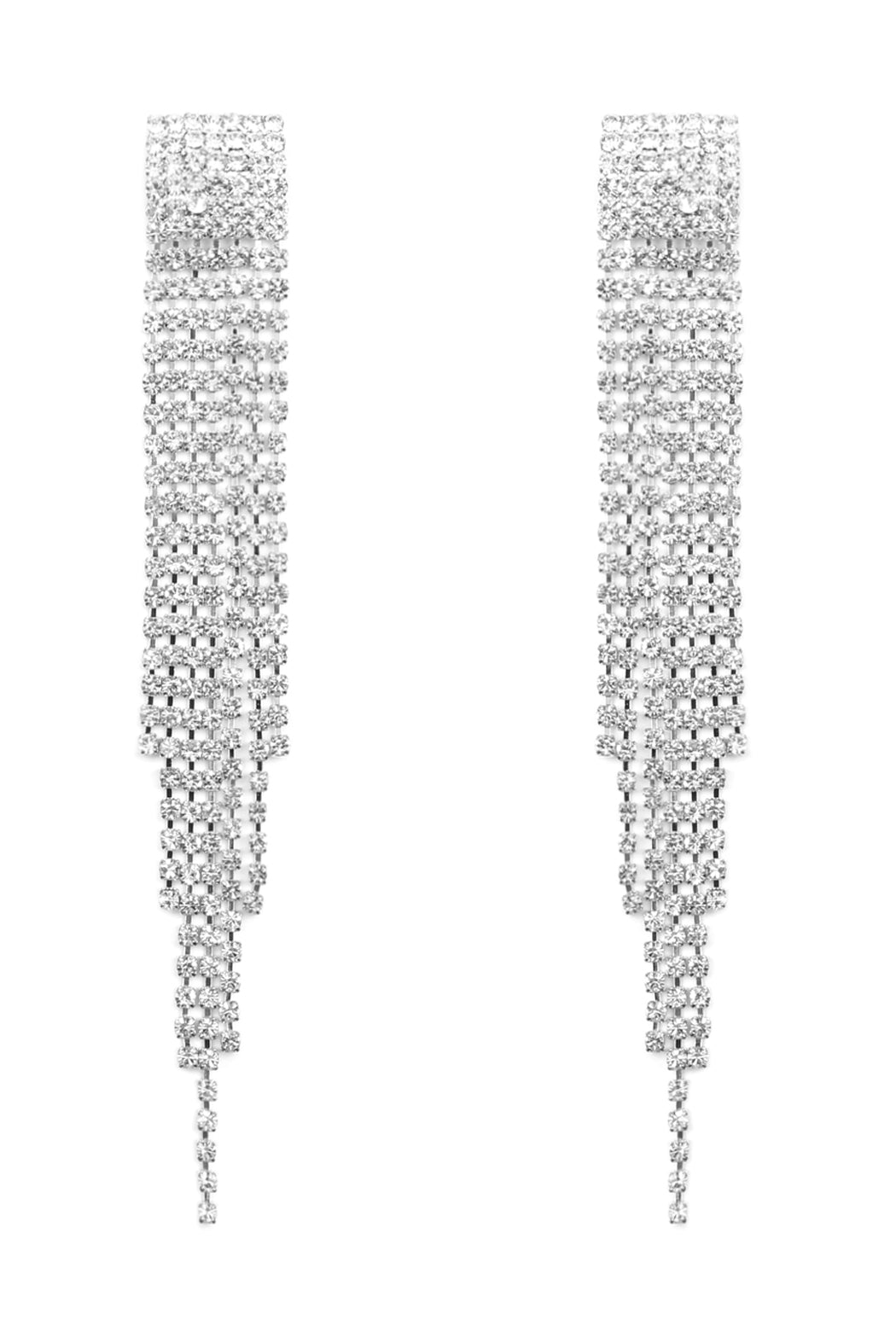 Seven Row Fringe Drop Earrings