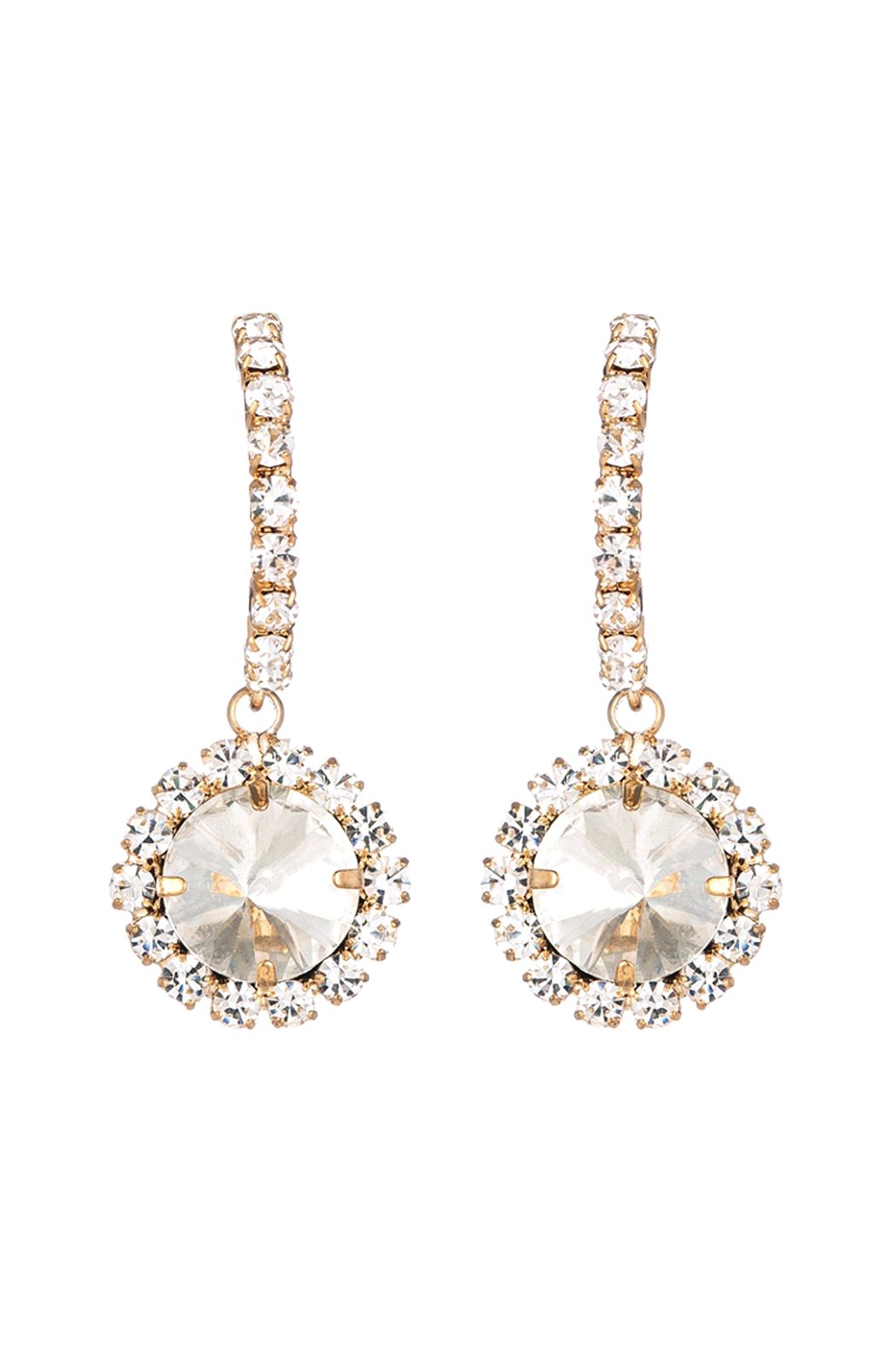 Cubic Zirconia Round Drop Post Earrings