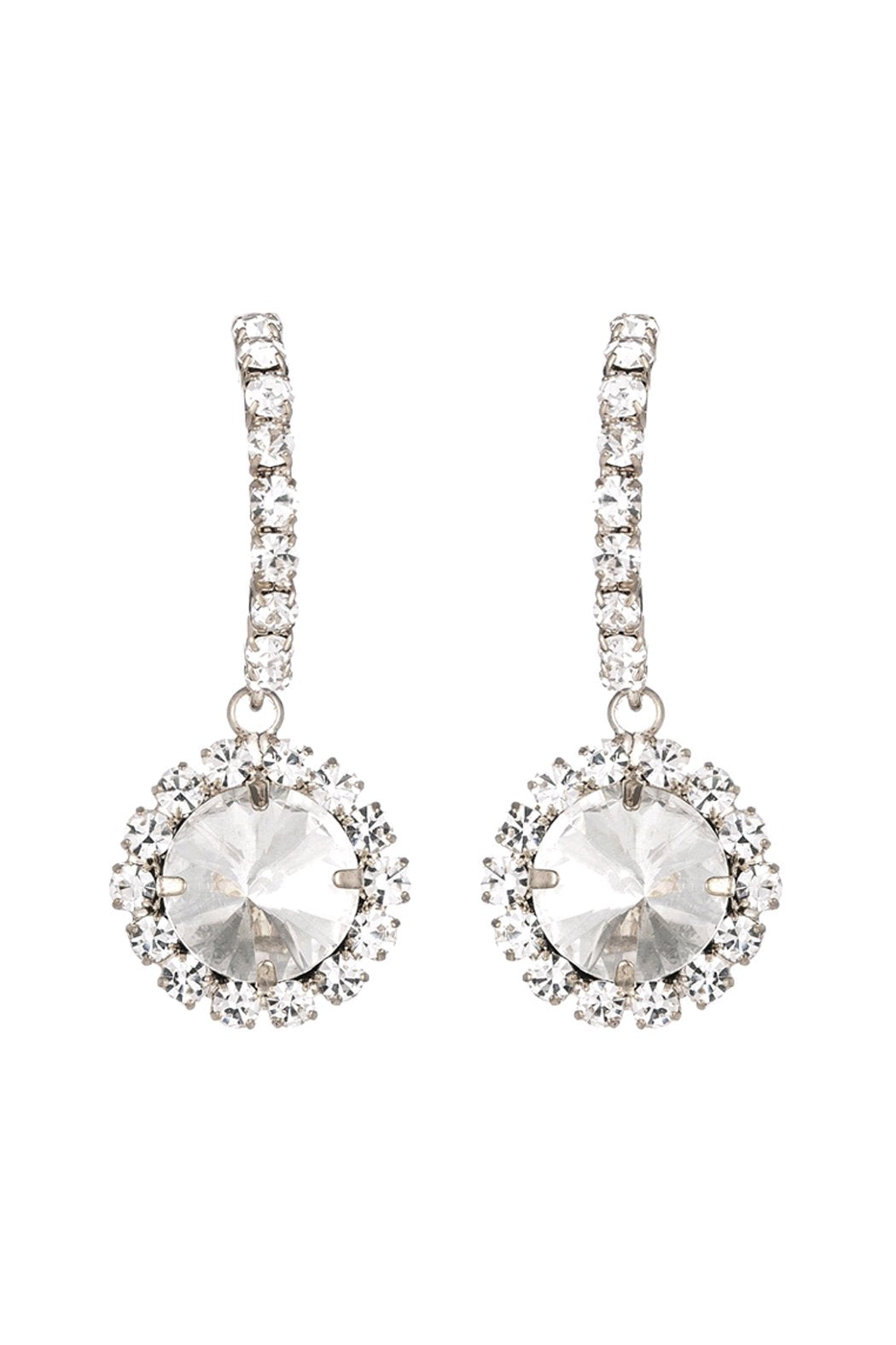Cubic Zirconia Round Drop Post Earrings