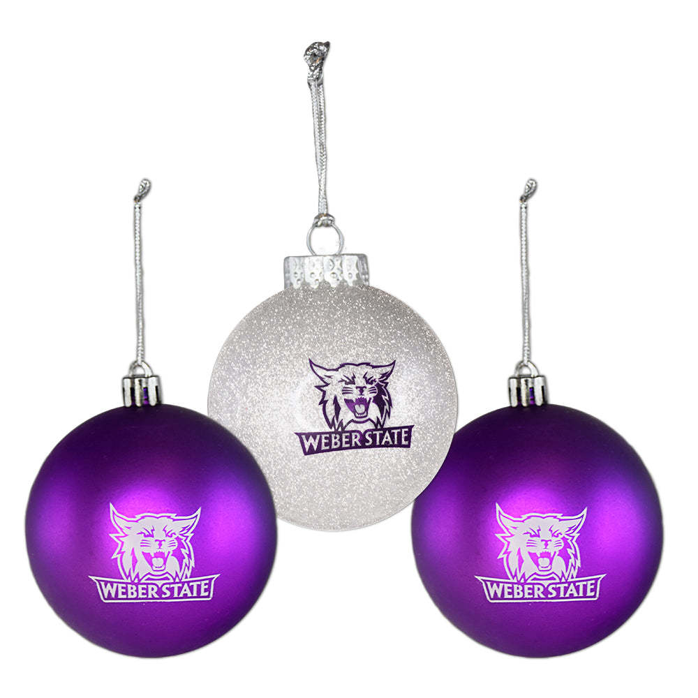 Weber State Bulb Ornament Set
