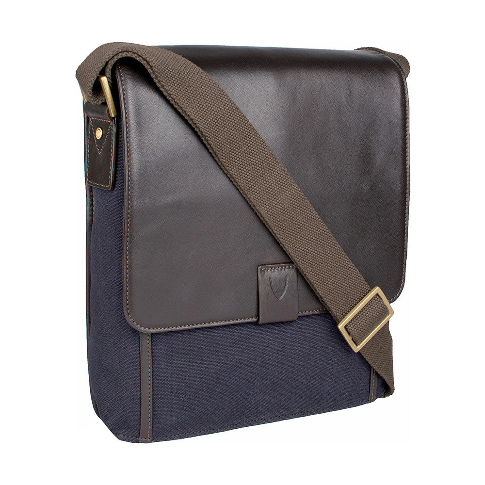 Aiden Genuine Leather and Canvas Medium Crossbody Men/Women Shoulder Messenger Bag/Travel Bag / 10.5" iPad Bag