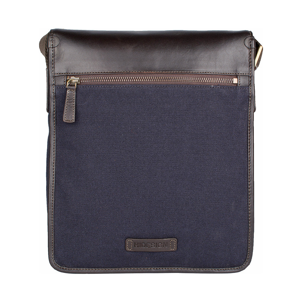 Aiden Genuine Leather and Canvas Medium Crossbody Men/Women Shoulder Messenger Bag/Travel Bag / 10.5" iPad Bag