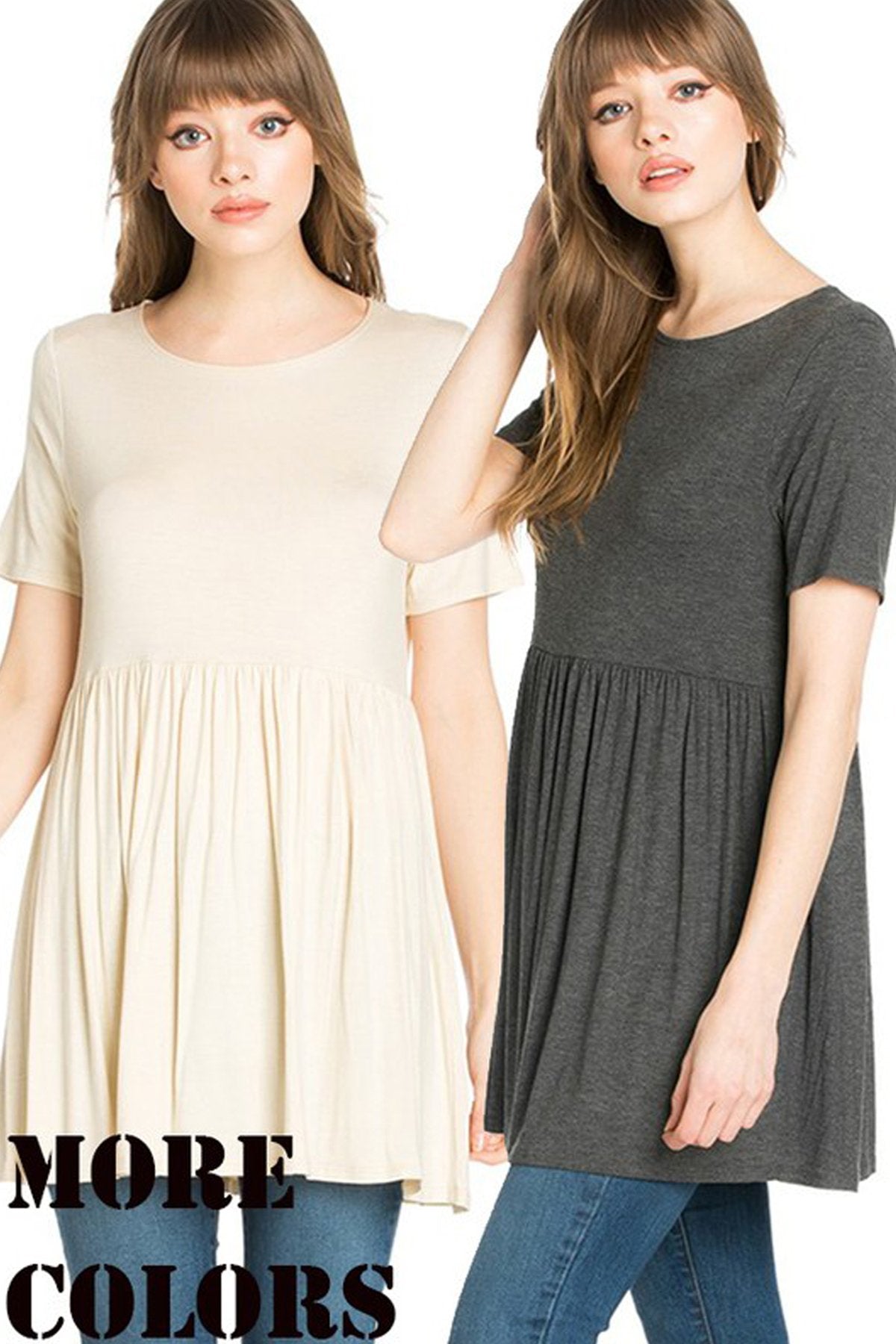 Short Sleeve Empire Waist Tunic