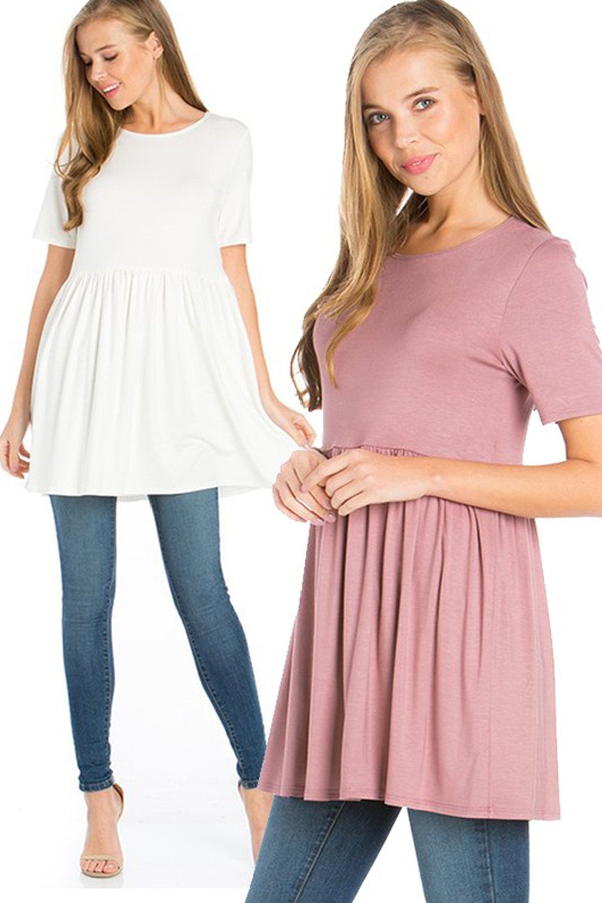 Short Sleeve Empire Waist Tunic