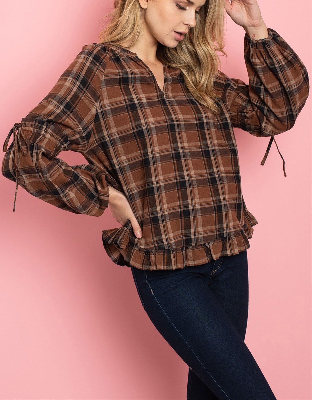 Checkered Print Top
