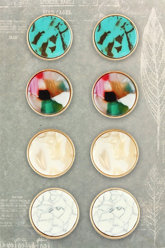 Wood Bead Drop Bar Earrings