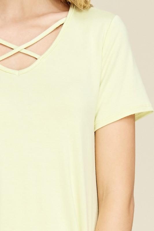 Short Sleeve Criss Cross Tunic