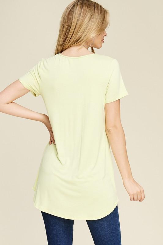 Short Sleeve Criss Cross Tunic
