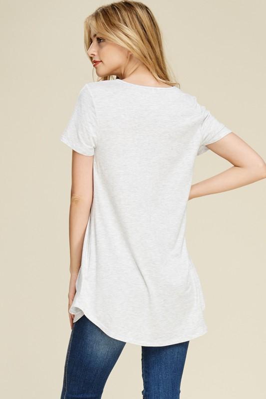 Short Sleeve Criss Cross Tunic