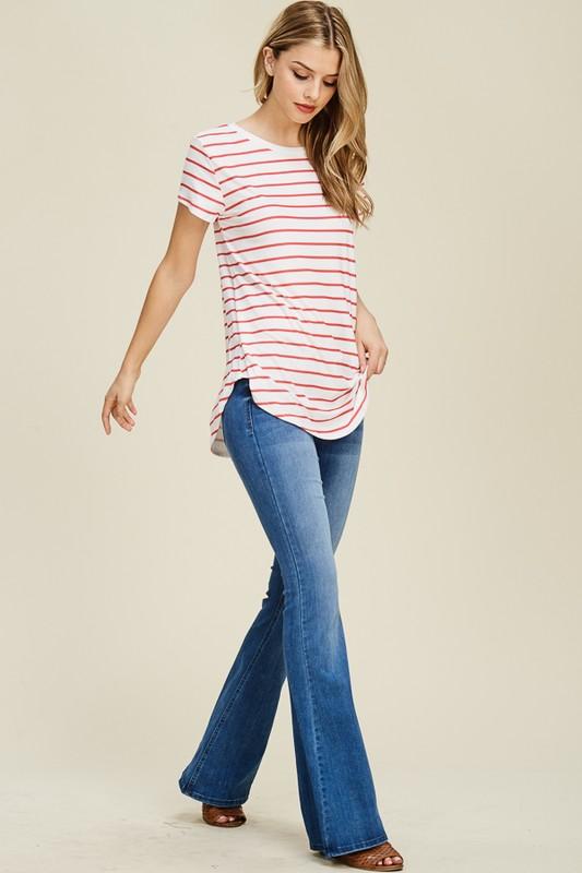 Striped Short Sleeve Top