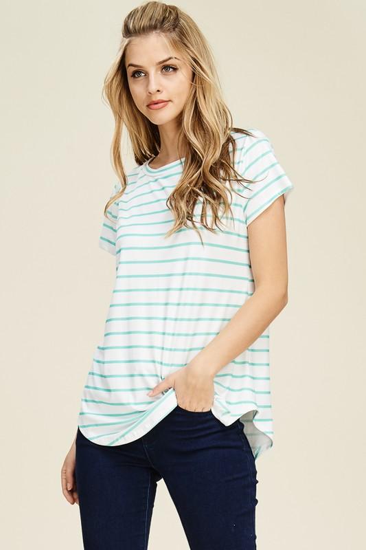 Striped Short Sleeve Top