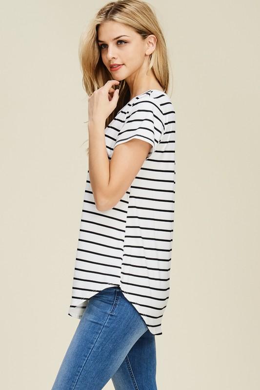 Striped Short Sleeve Top