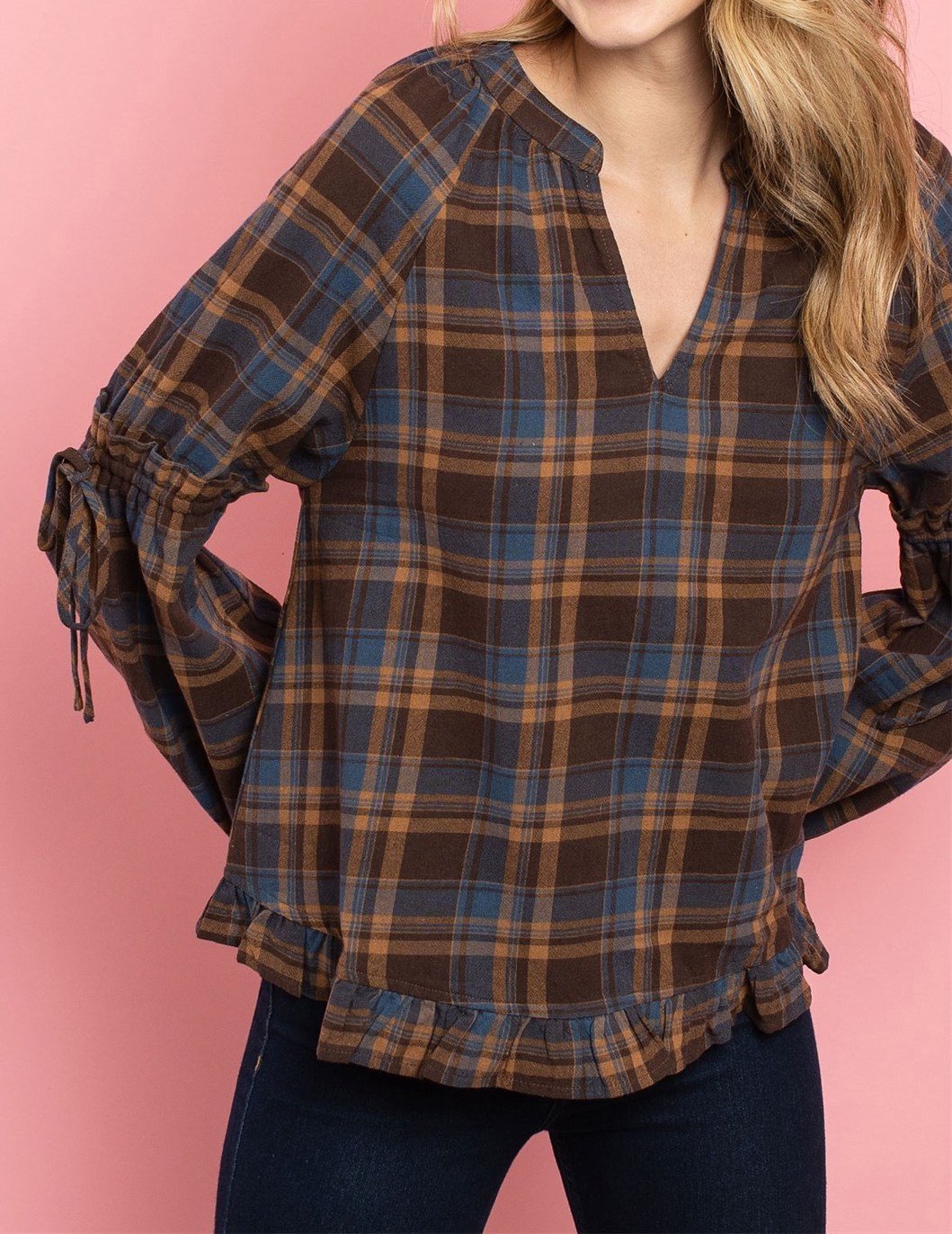 Checkered Print Top