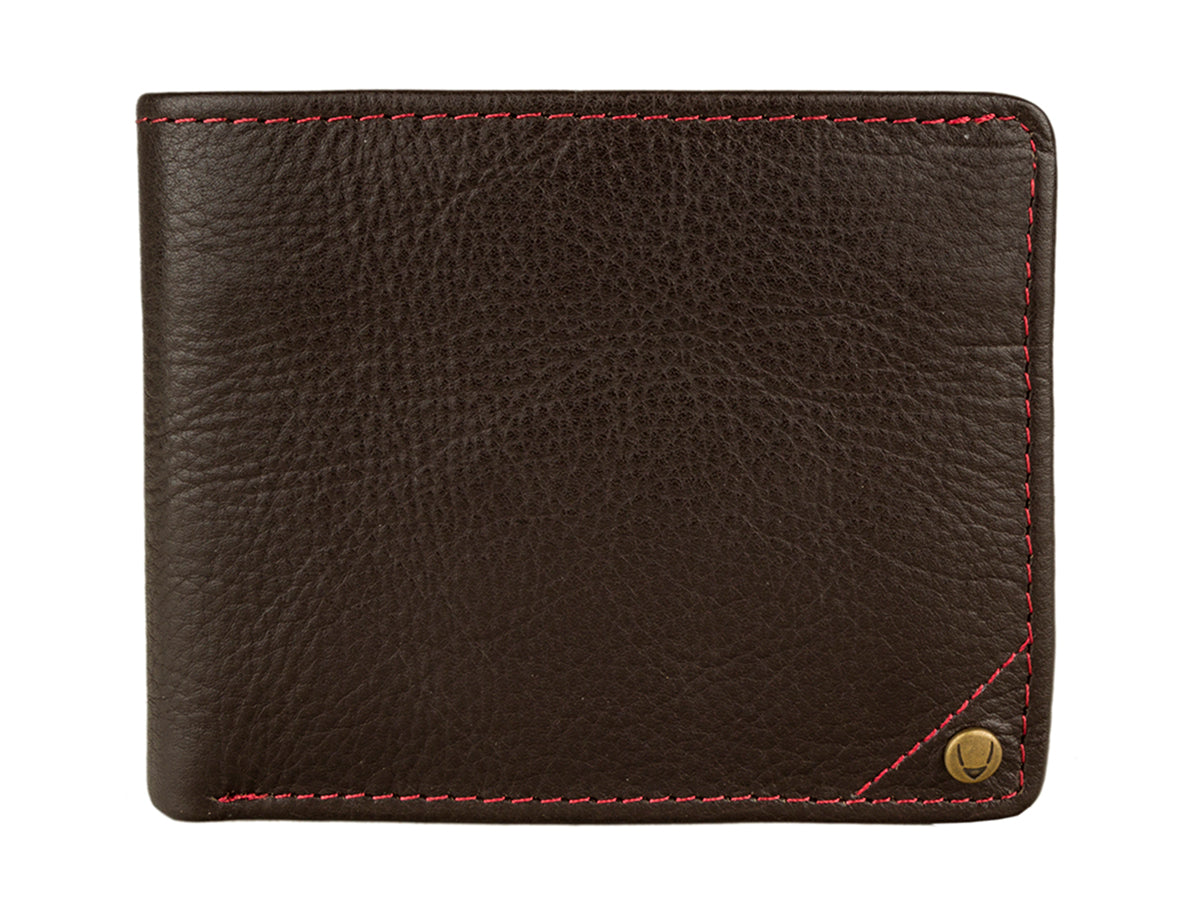 Hidesign Angle Stitch Leather Slim Bifold Wallet