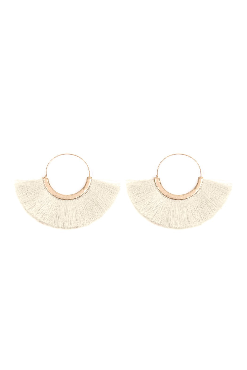 Tassel Fan Hoop Earrings
