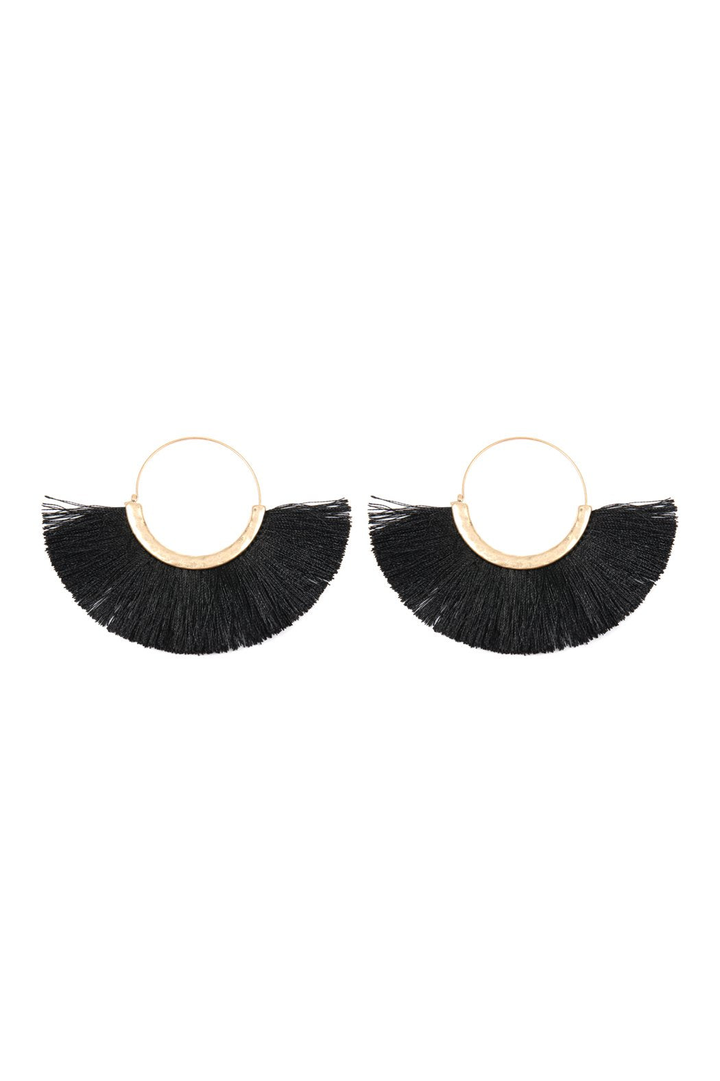 Tassel Fan Hoop Earrings