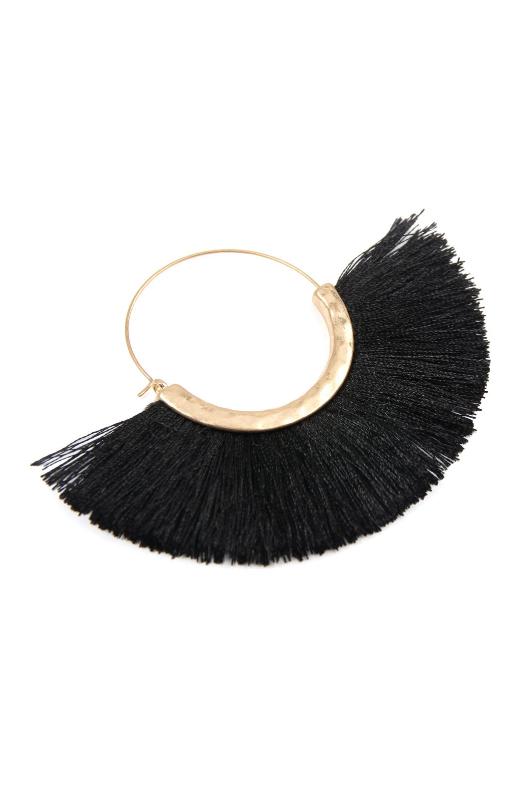 Tassel Fan Hoop Earrings
