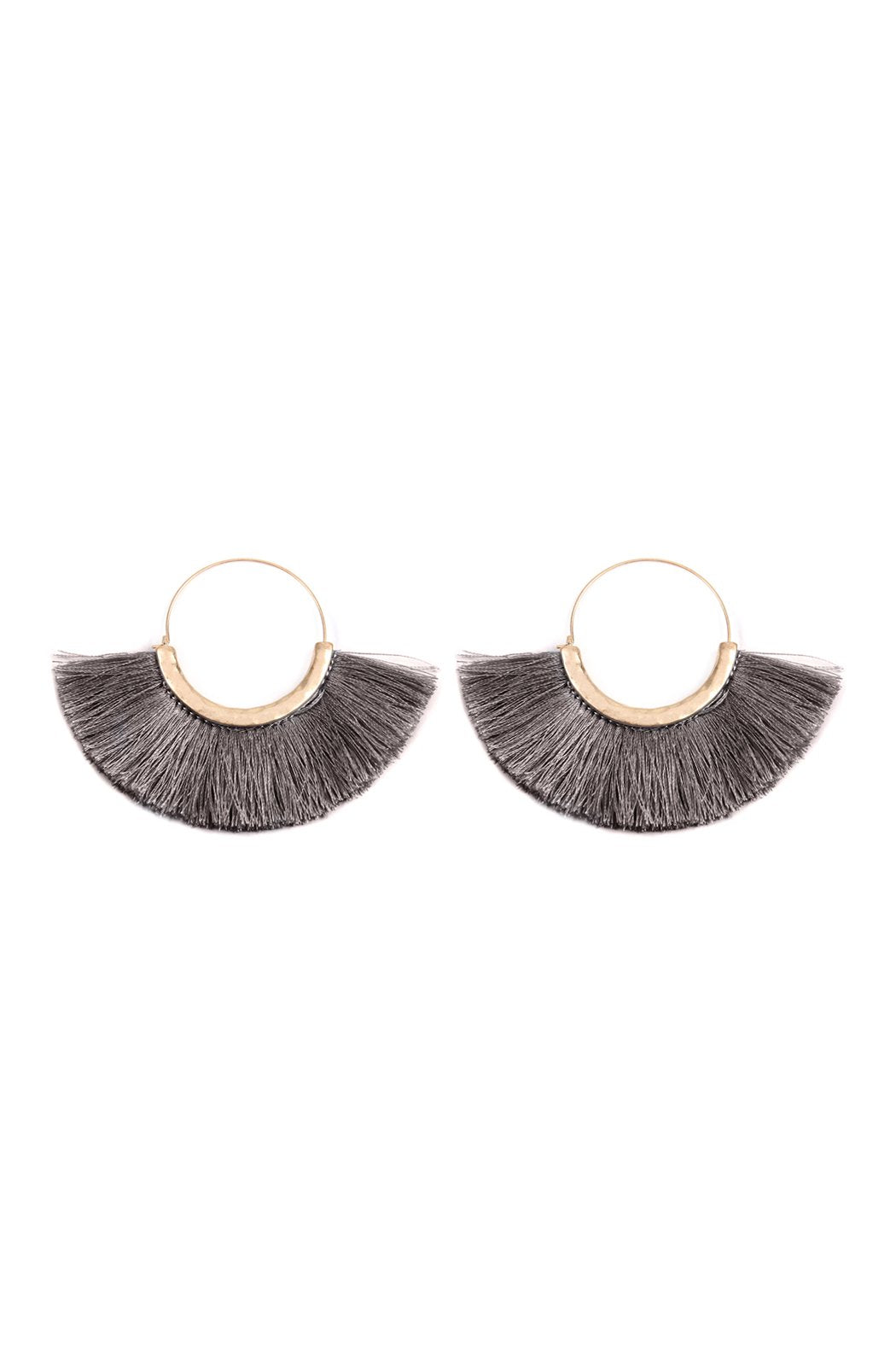 Tassel Fan Hoop Earrings