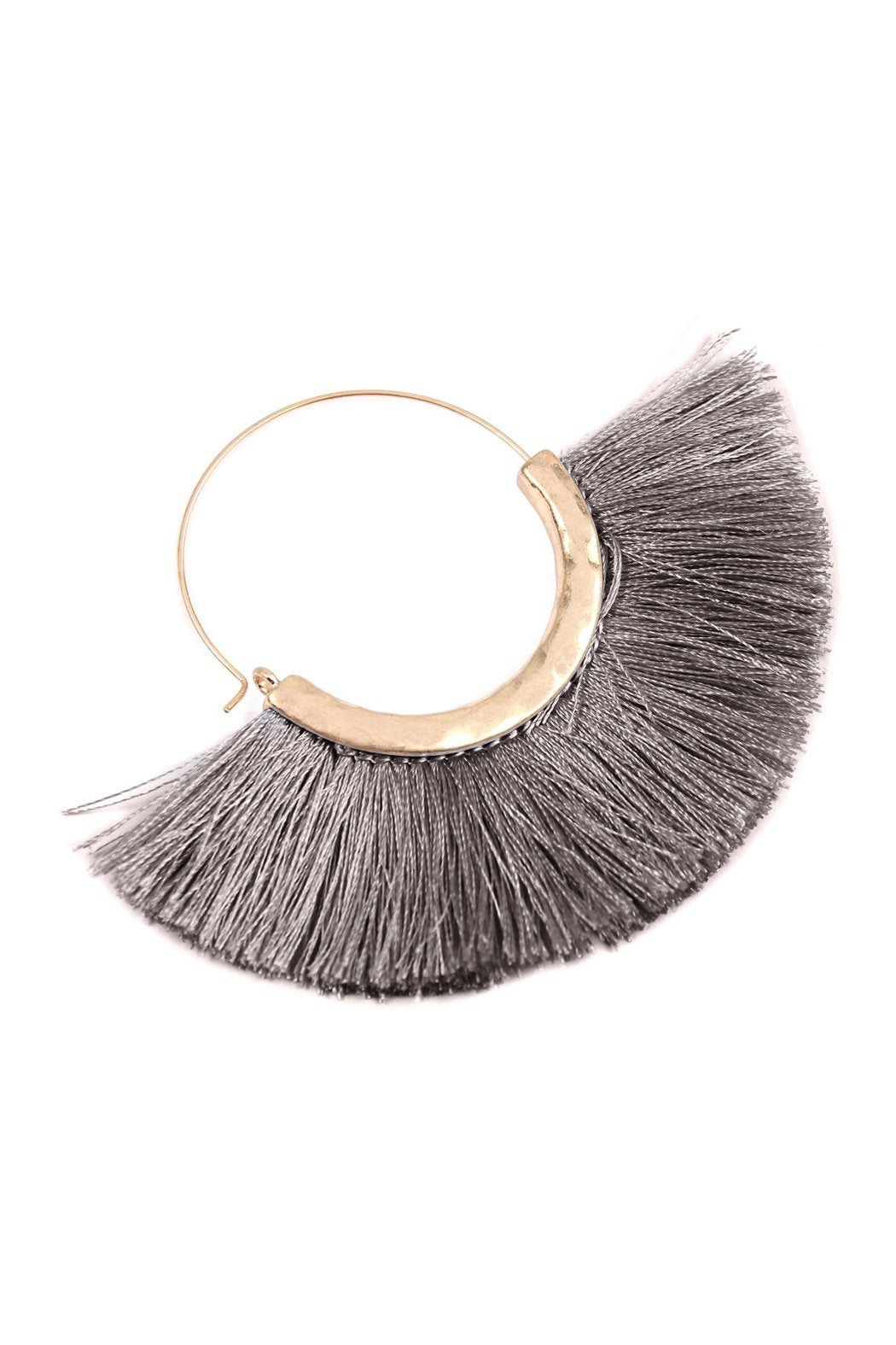 Tassel Fan Hoop Earrings
