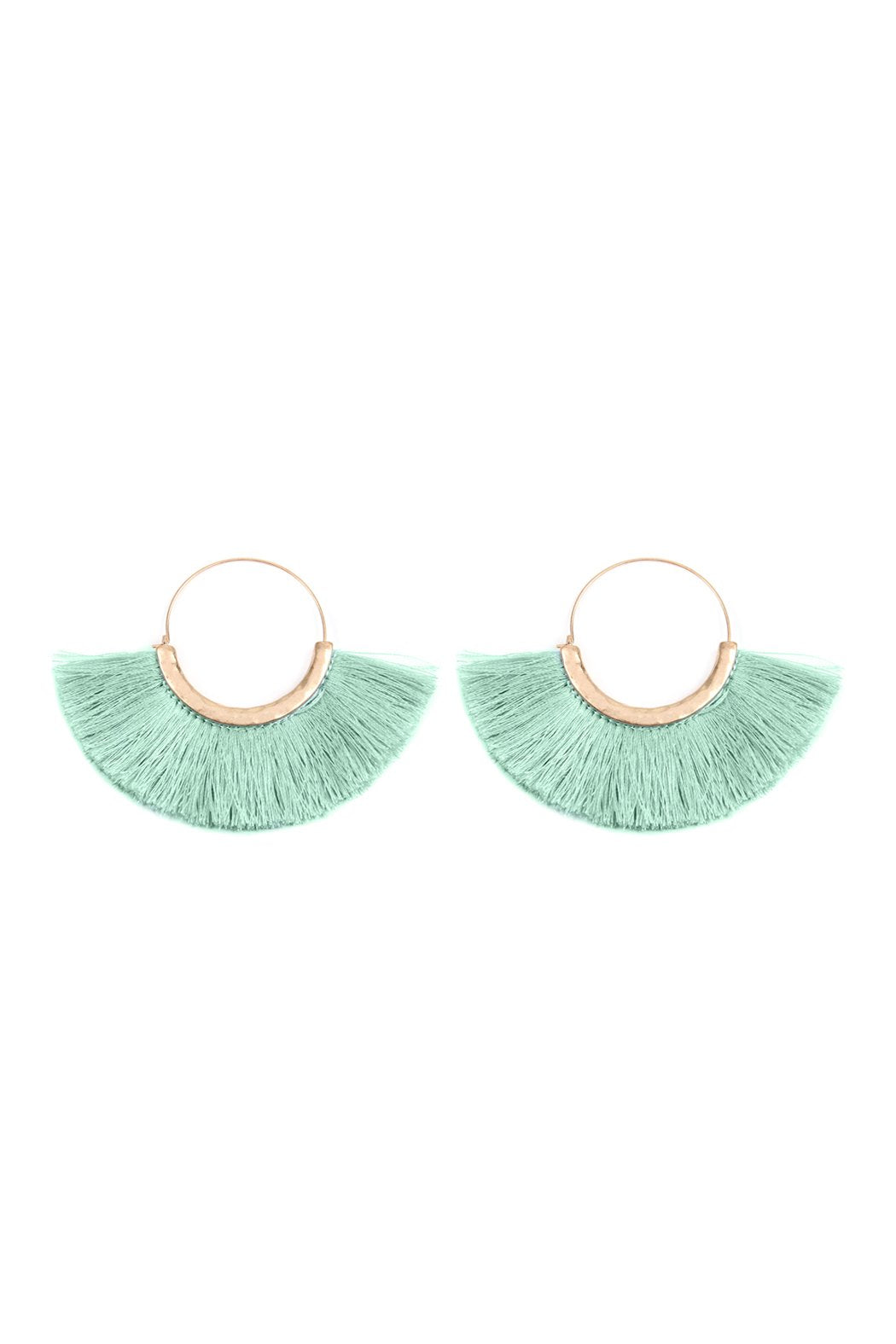 Tassel Fan Hoop Earrings