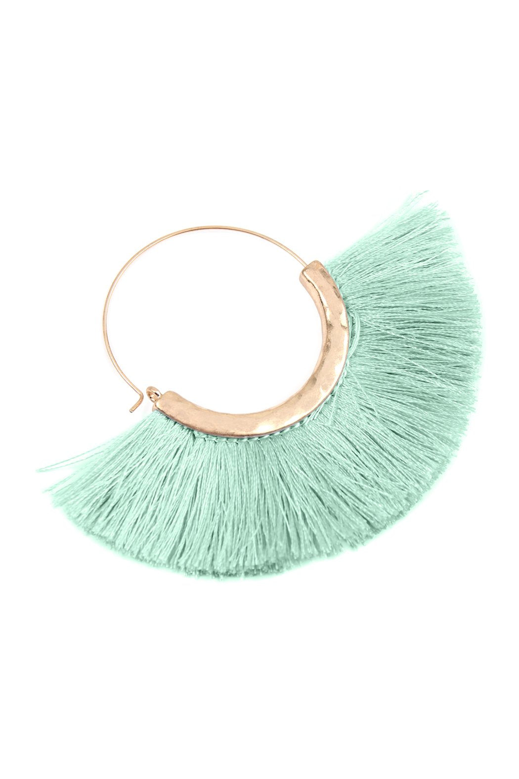 Tassel Fan Hoop Earrings
