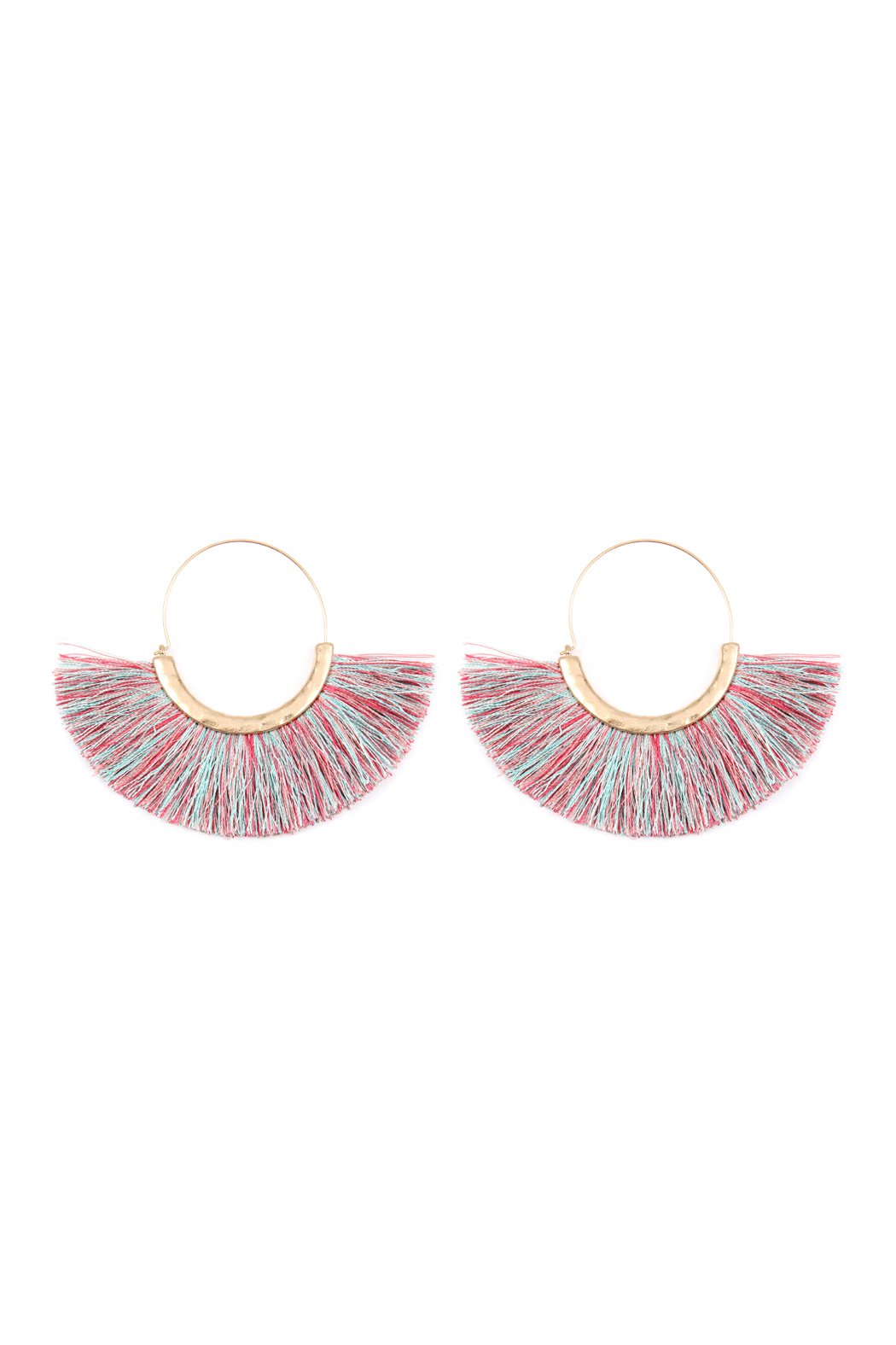 Tassel Fan Hoop Earrings