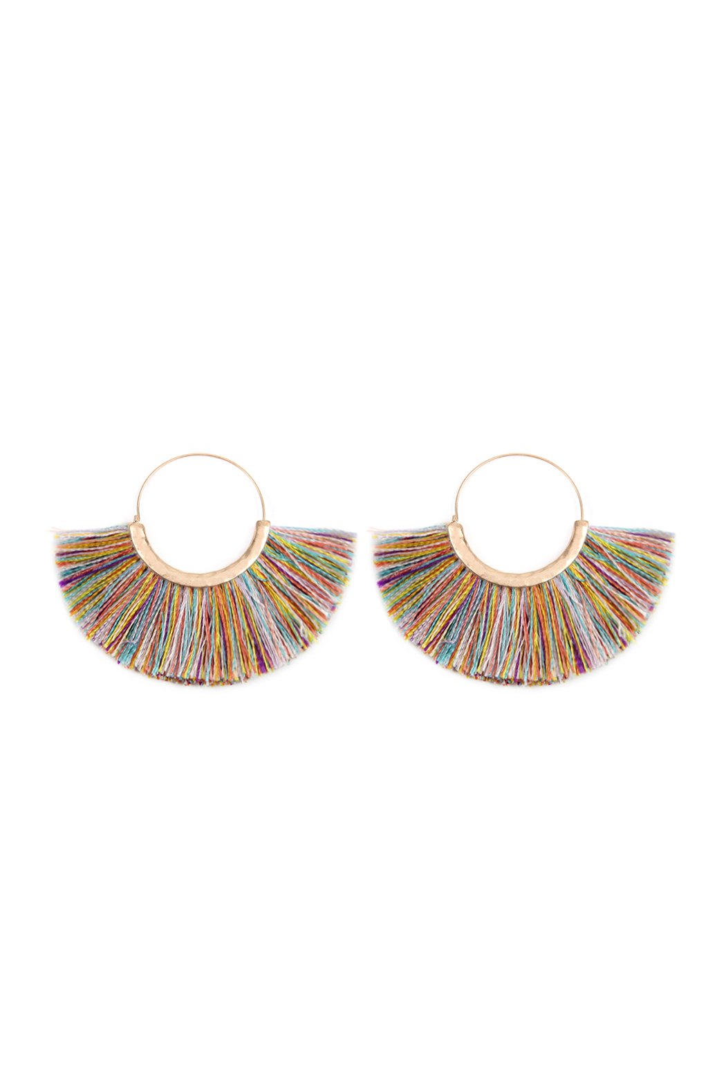 Tassel Fan Hoop Earrings