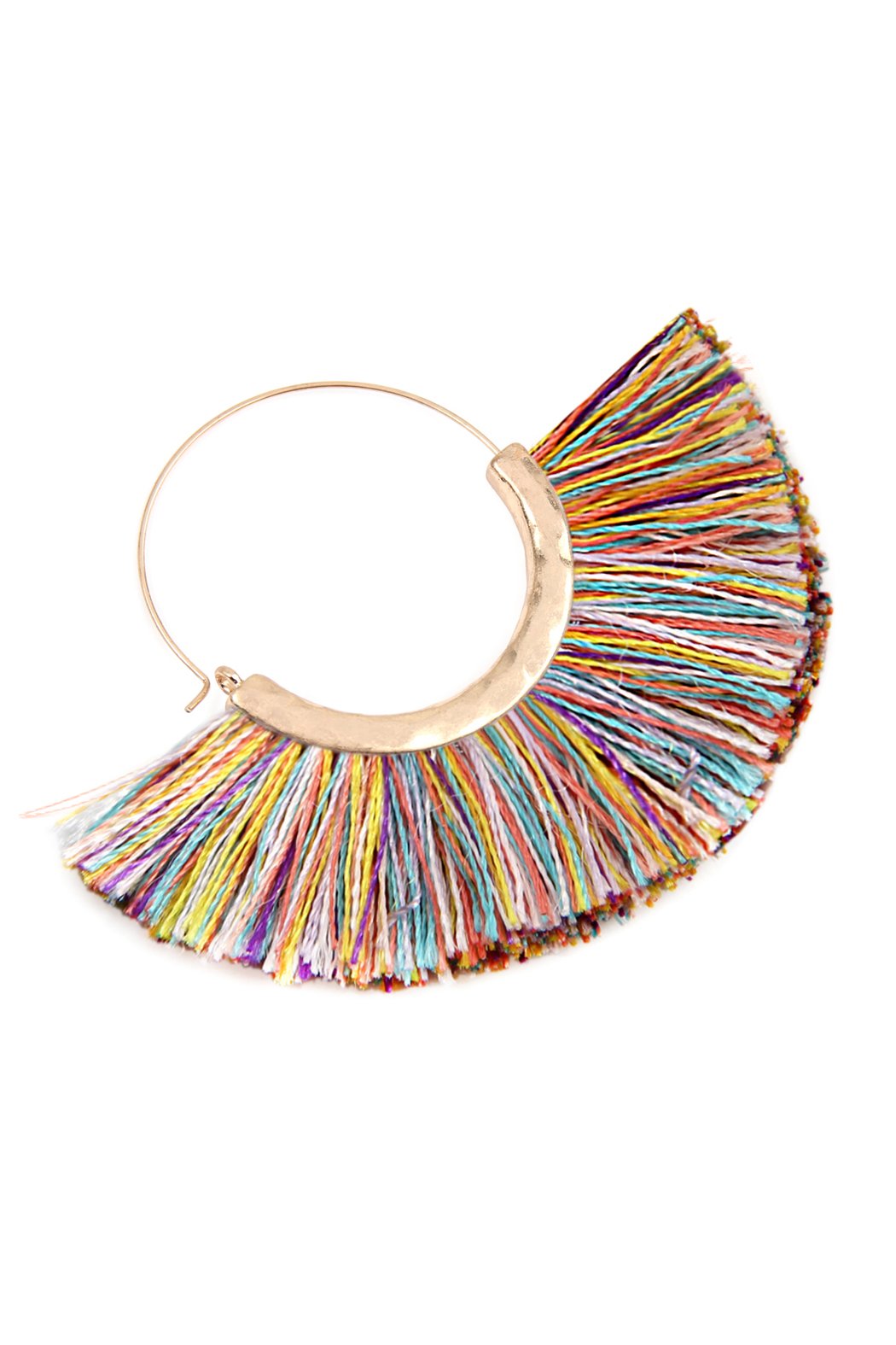 Tassel Fan Hoop Earrings