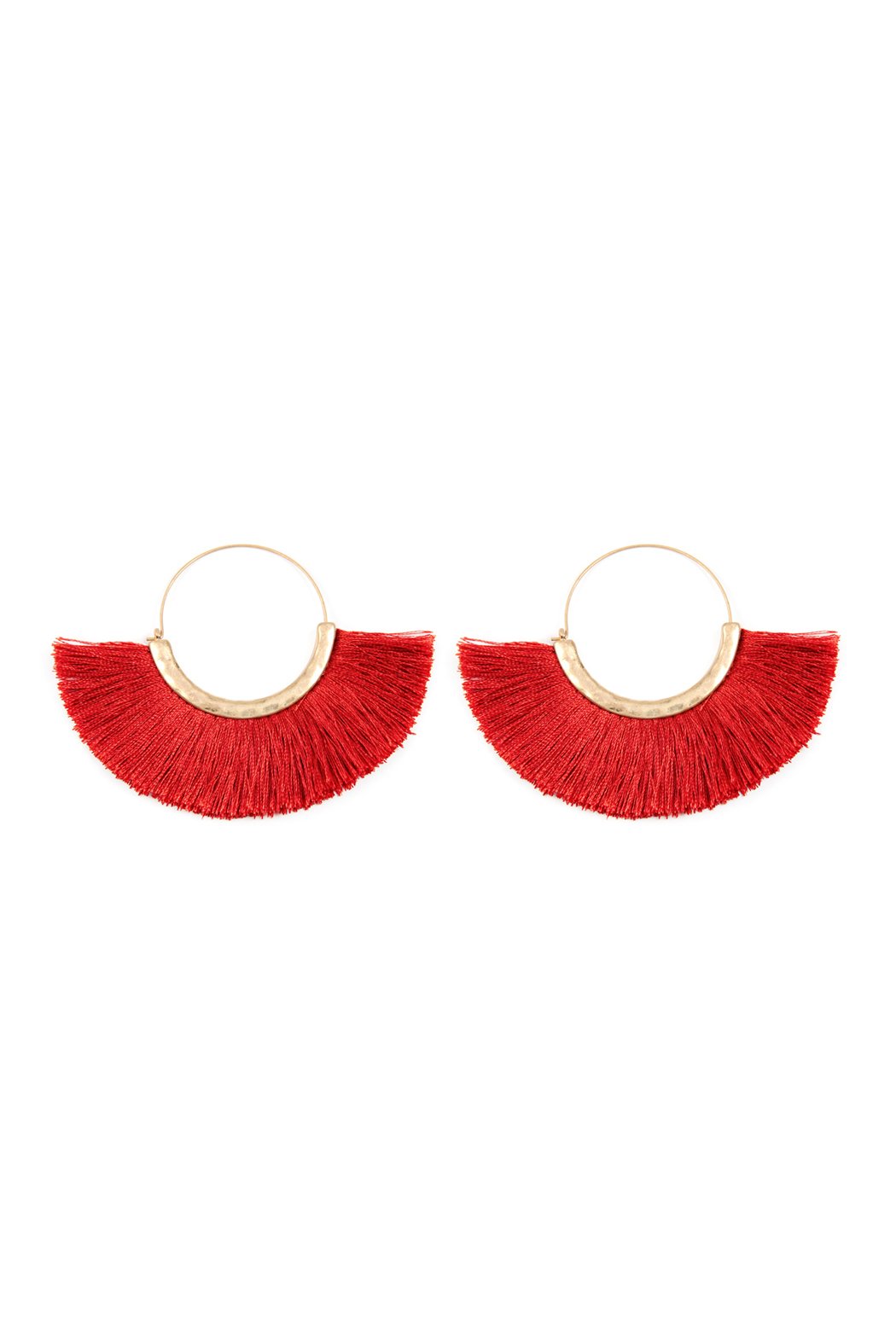 Tassel Fan Hoop Earrings