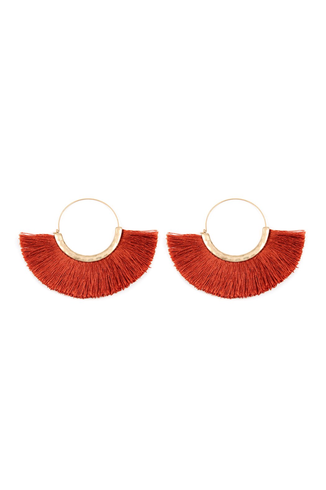 Tassel Fan Hoop Earrings