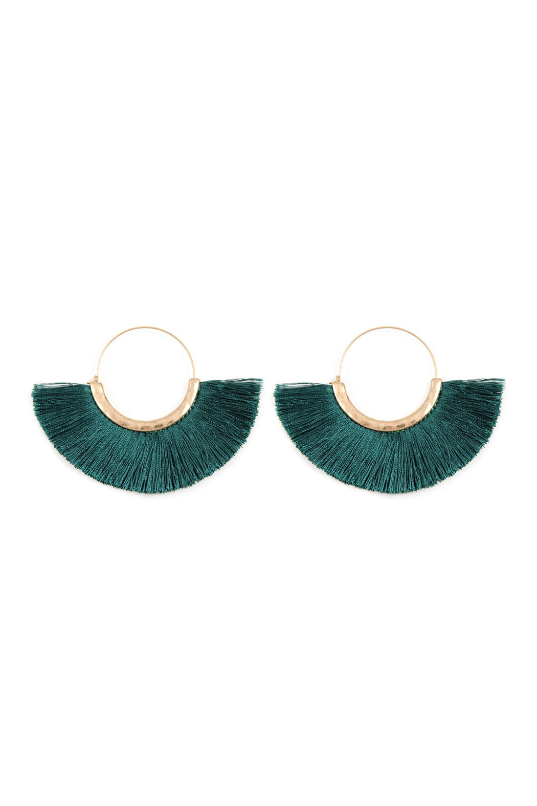 Tassel Fan Hoop Earrings