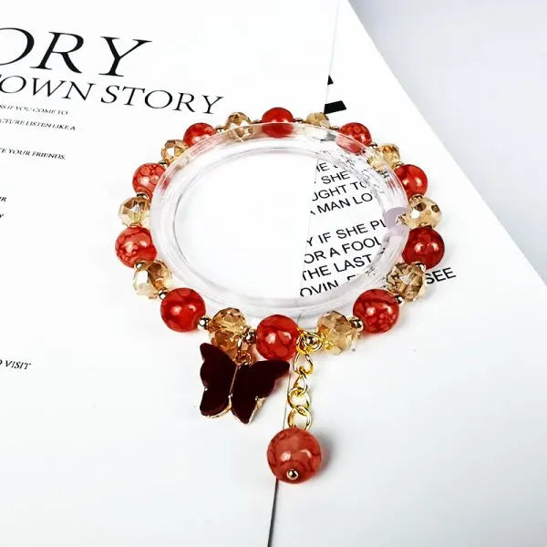 2022 New Korean Flowers Daisy Bracelets Bohemian Colorful Crystal Beaded Bracelet Handmade Elastic Rope Women Pulseira Jewelry