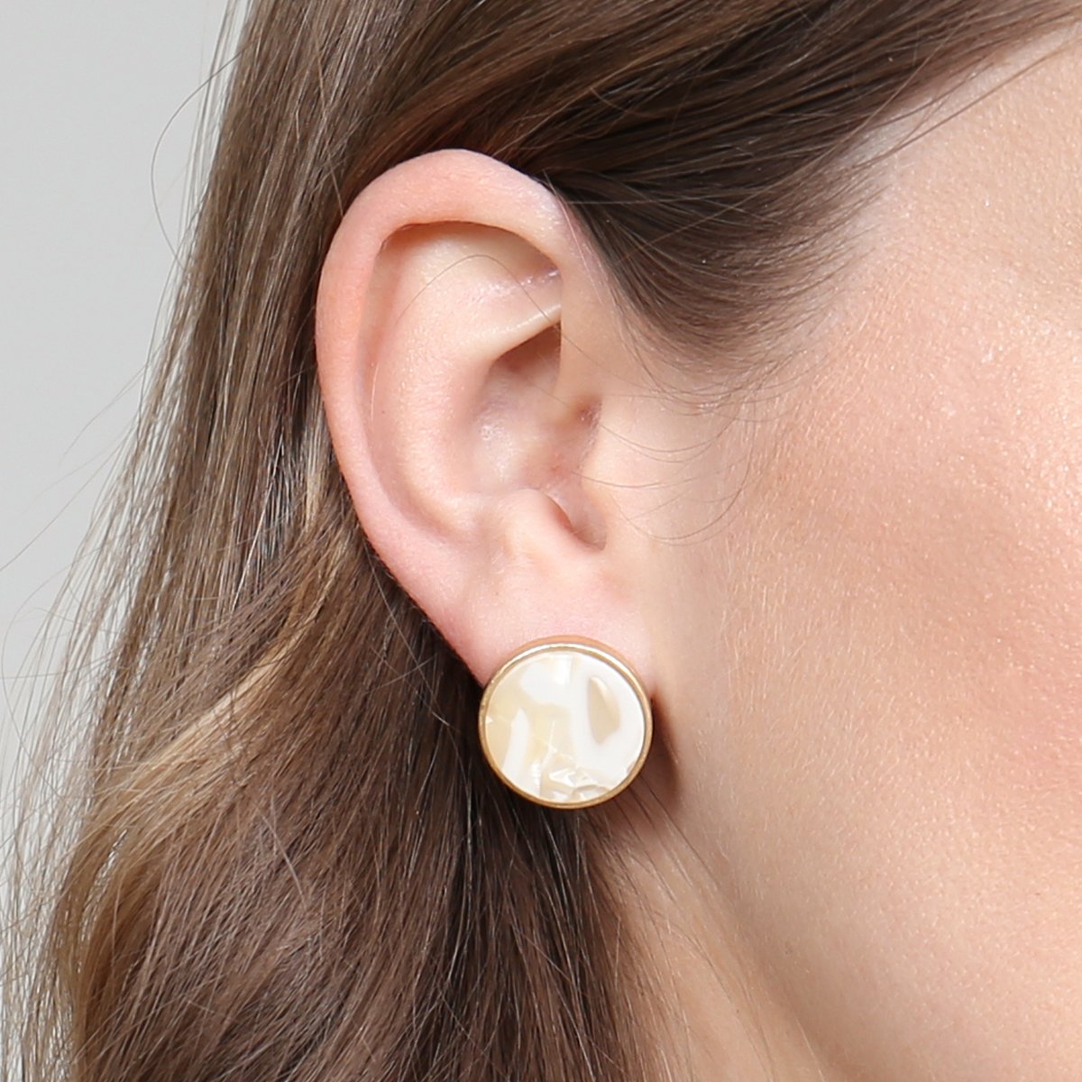 Wood Bead Drop Bar Earrings
